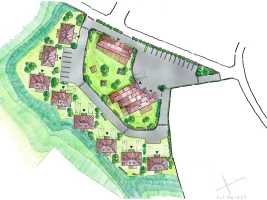 海辺の小住宅郡。